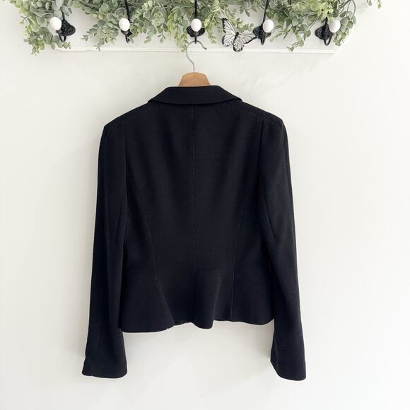 diane von furstenberg 100% Wool Black Pants Pleated Size 10 17-30811 - Picture 4 of 5